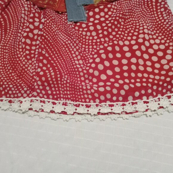 Beautiful handmade skirt, with denim, silk & cotton fabrics, sequins, embroidery - Picture 2 of 13